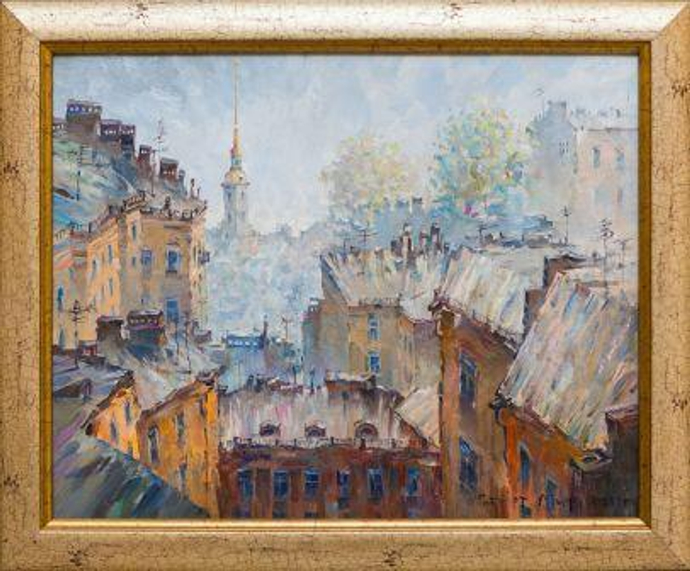 Картина маслом "Крыши Петербурга" Миф