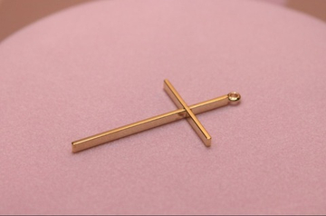 Подвеска крест 38х21х3 мм позолота