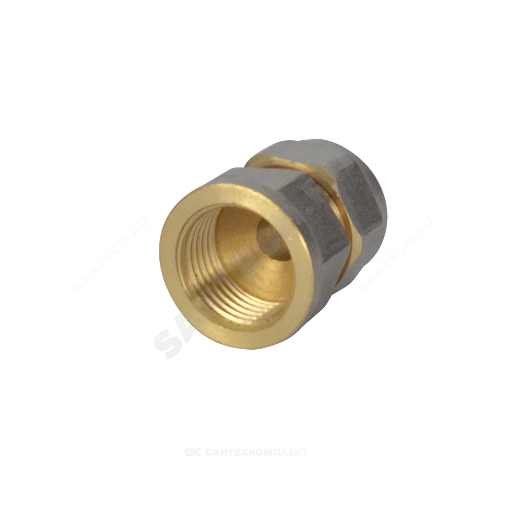 Муфта МП латунь никель обжим Дн 16х1/2" ВР ГОСТ 32415-2013 7002 Aquasfera 7002-01