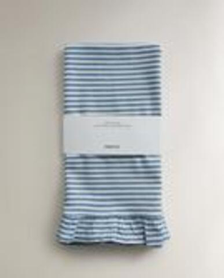 ZARA HOME КУХОННОЕ ПОЛОТЕНЦЕ В ПОЛОСКУ С ВОЛАНОМ, СИНИЙ