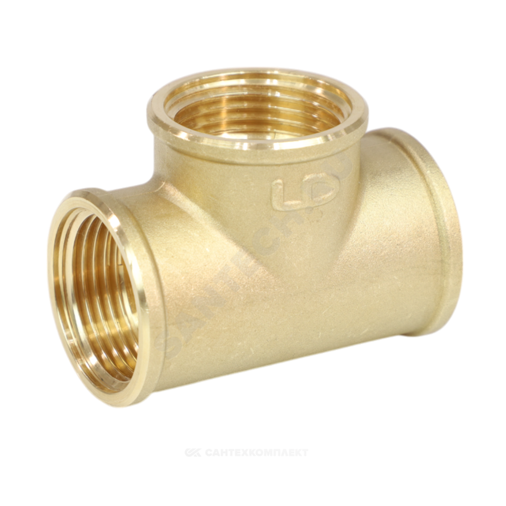 Тройник латунь Ду 40 (1 1/2") ВР LD LD.65.514.40