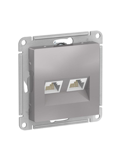 Розетка компьютерная 2-м AtlasDesign RJ45 кат.5E механизм алюм. SE ATN000385