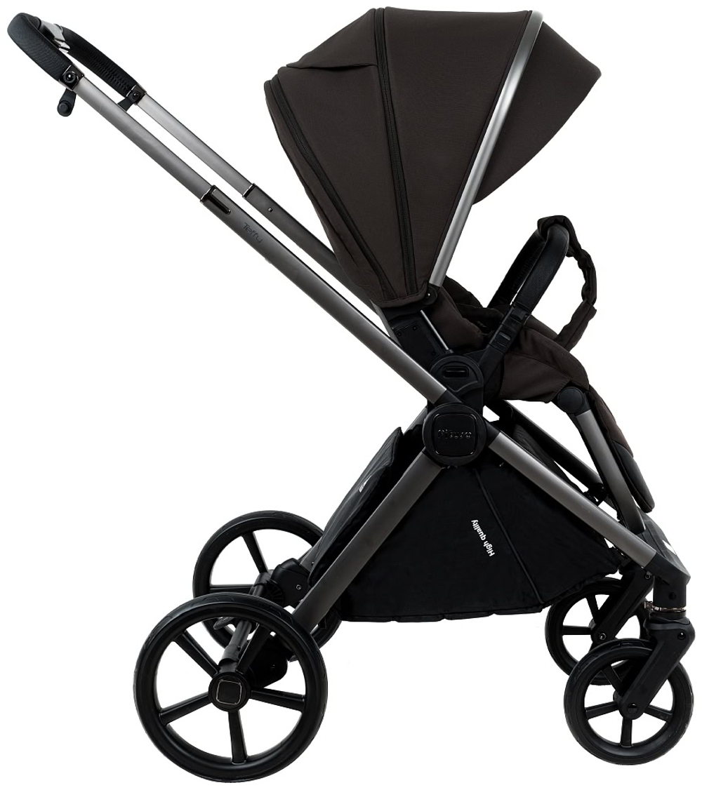 Детская коляска Pituso Teffy 3 в 1 с автокреслом Santiso Pro Black Turkish Coffee/Graphite