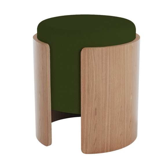 Пуф Lagom (зеленый, натуральный дуб)