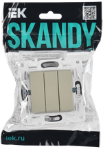 SKANDY Выключатель 3-клавишный 10А SK-V11B бежевый IEK