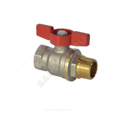 Кран шаровой DADO латунь никель R914 Ду 15 Ру42 ВР/НР полнопроходной бабочка красная Giacomini R914X023