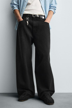 ZARA ДЖИНСЫ BAGGY FIT, УГОЛЬНЫЙ