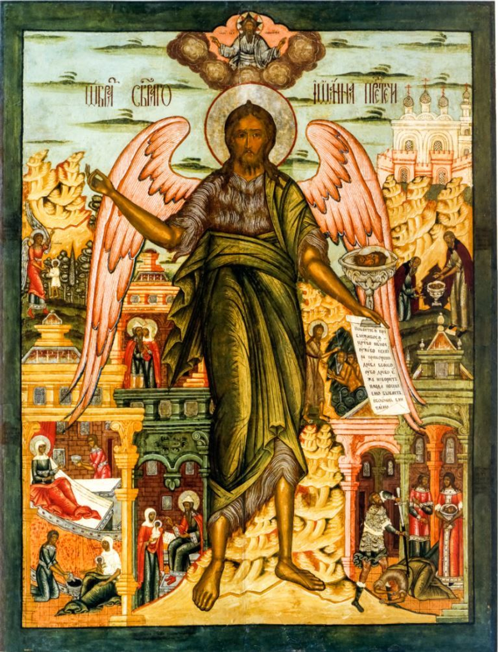 Икона святой Иоанн Предтеча Ангел Пустыни на дереве на левкасе мастерская Иконный Дом