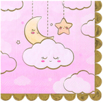 Салфетки «Детские грезы» в розовом цвете, 25 см, 6 шт