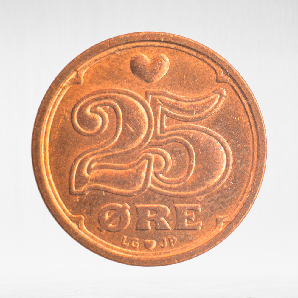 Denmark, 25 Øre - Margrethe II, 1993, XF