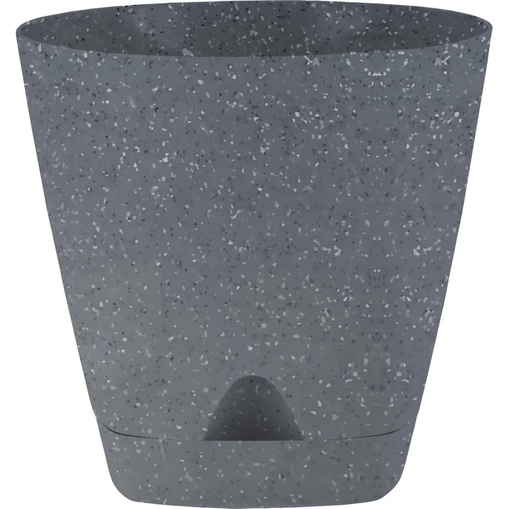 Горшок для цветов InGreen Amsterdam D140мм 1,35л с прикорневым поливом, тёмный камень