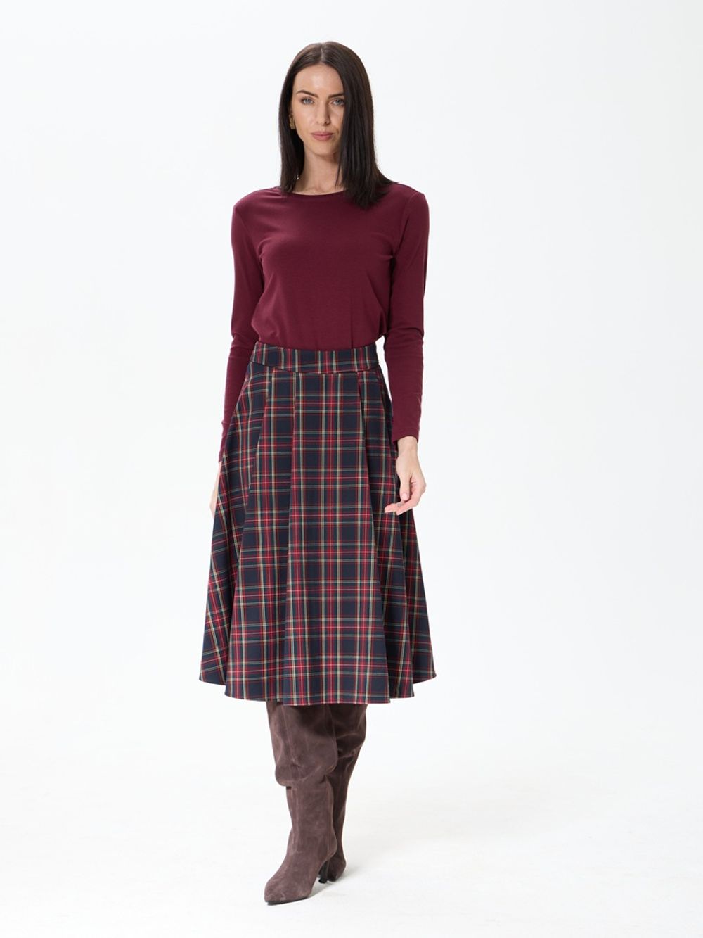 Юбка со складками в клетку