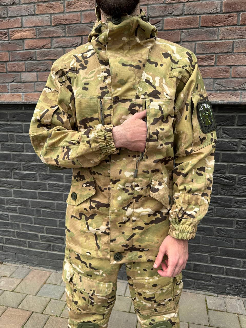 Тактический костюм горка с наколенниками и налокотниками лайт мультикам