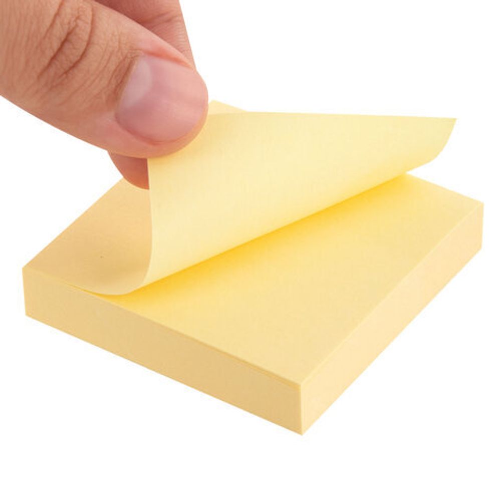 Блок самоклеящийся (стикеры) STAFF STANDARD, ПАСТЕЛЬНЫЙ 51х51 мм, желтый, 100 листов, 116577