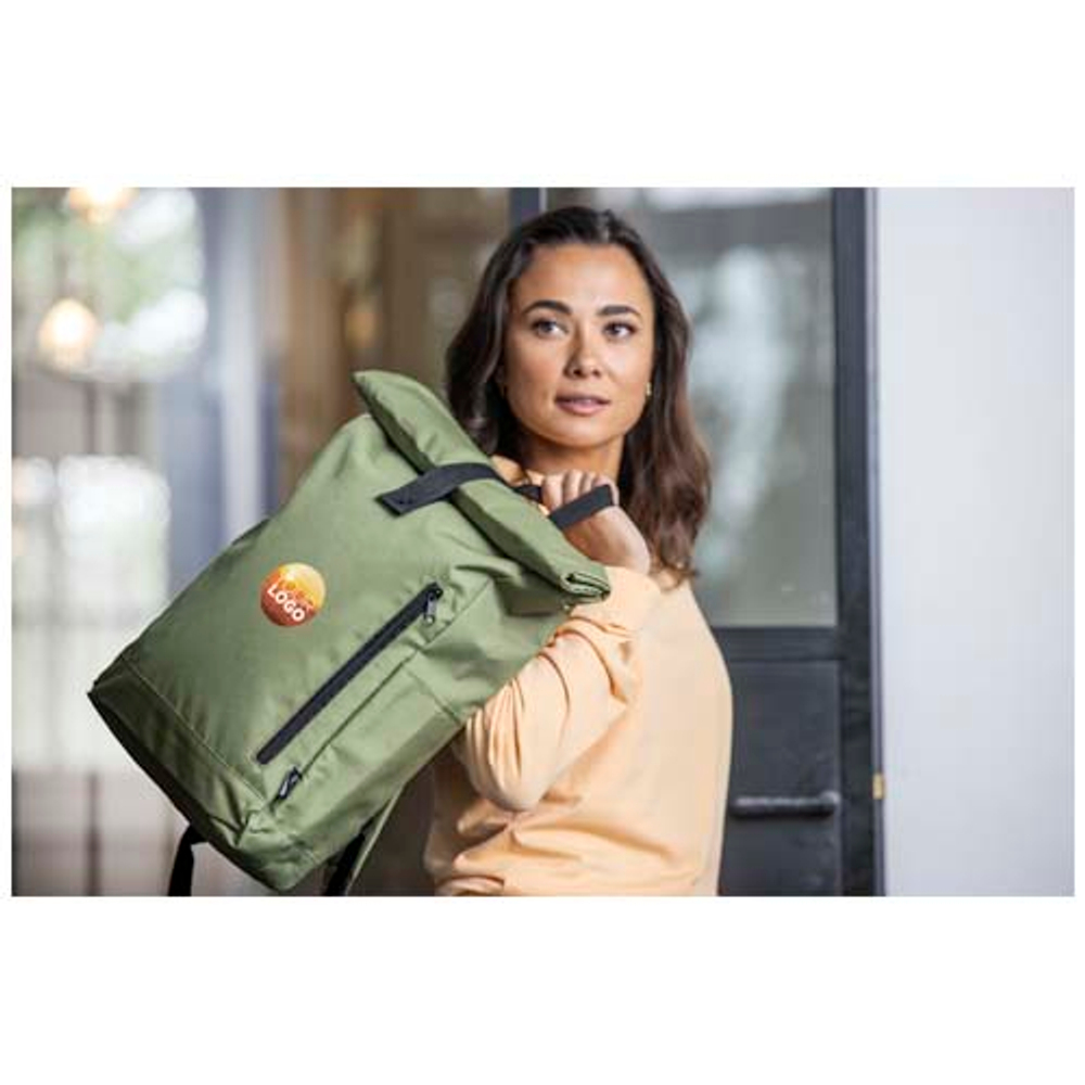 Рюкзак Byron 15,6" объемом 18 л со скручиваемым верхом, изготовленный из переработанного ПЭТ по стандарту GRS