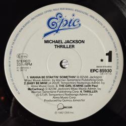 Винтажная виниловая пластинка LP Michael Jackson Thriller (Holland 1982)