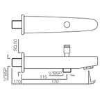 Излив для ванны с фланцем SPJ-CHR-81463