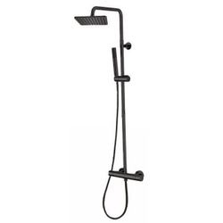 Bossini душевая система: стойка из латуни Ø 20 мм, Cosmo верхний душ из латуни 230х230 мм, ручной верхний душ Zen, поворотный держатель, шланг Lux 150