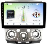 Магнитола для Ford Ranger 2, Mazda BT-50 2007-2011 (рамка серебро) - Teyes CC4L монитор 9" IPS на Android 14, Snapdragon 662, CarPlay, 4G SIM-слот