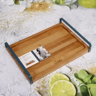 Поднос для завтрака «O'lala» 34*24*7,2см с металлическими ручками