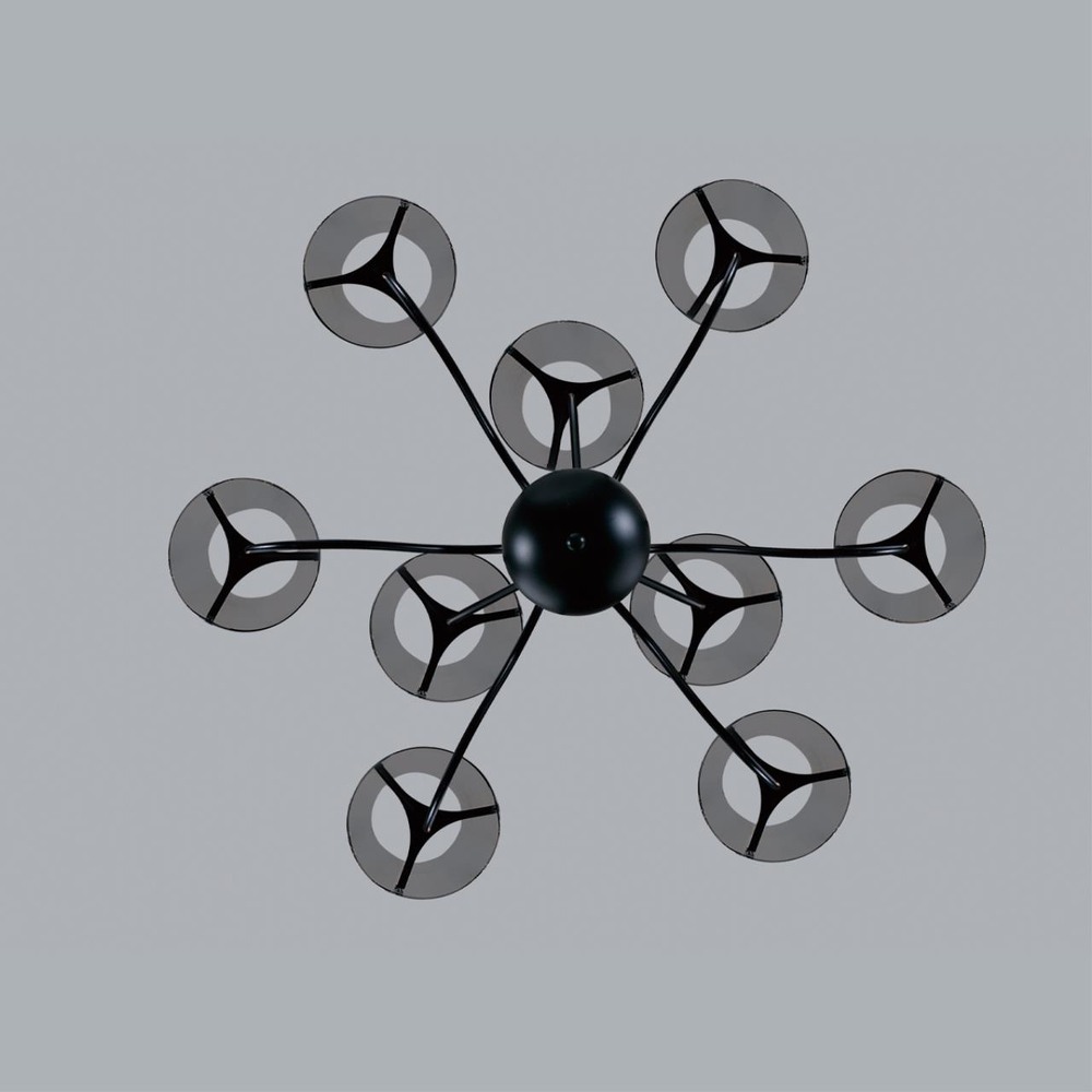 6570/9C MODERNI LN26 212 черный/дымчатый/металл/стекло Люстра потолочная G9 9*20W 220V SMOKY