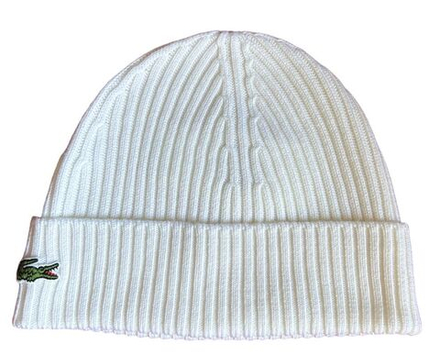 Шапка зимняя Lacoste Unisex Ribbed Wool Beanie