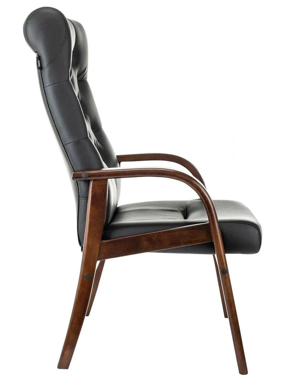 Кресло Бюрократ T-9928WALNUT-CF черный, кожа на ножках/дерево