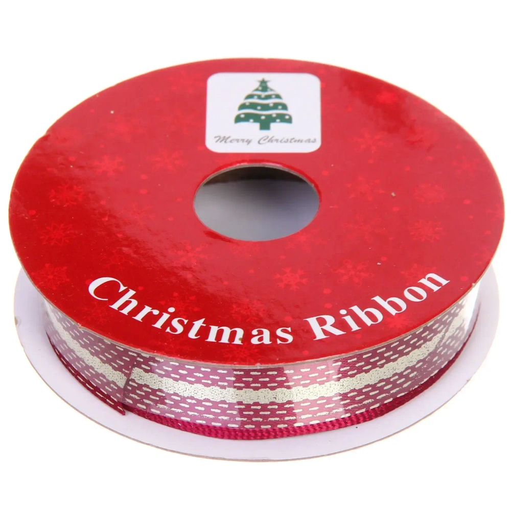 Лента для декорирования «Сияние» 1,5 см, 2,7 м, Бордо/шампань