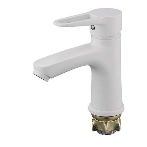 Смеситель для раковины 35к Glauf NUD1-A045YW п/гайку, БЕЛЫЙ