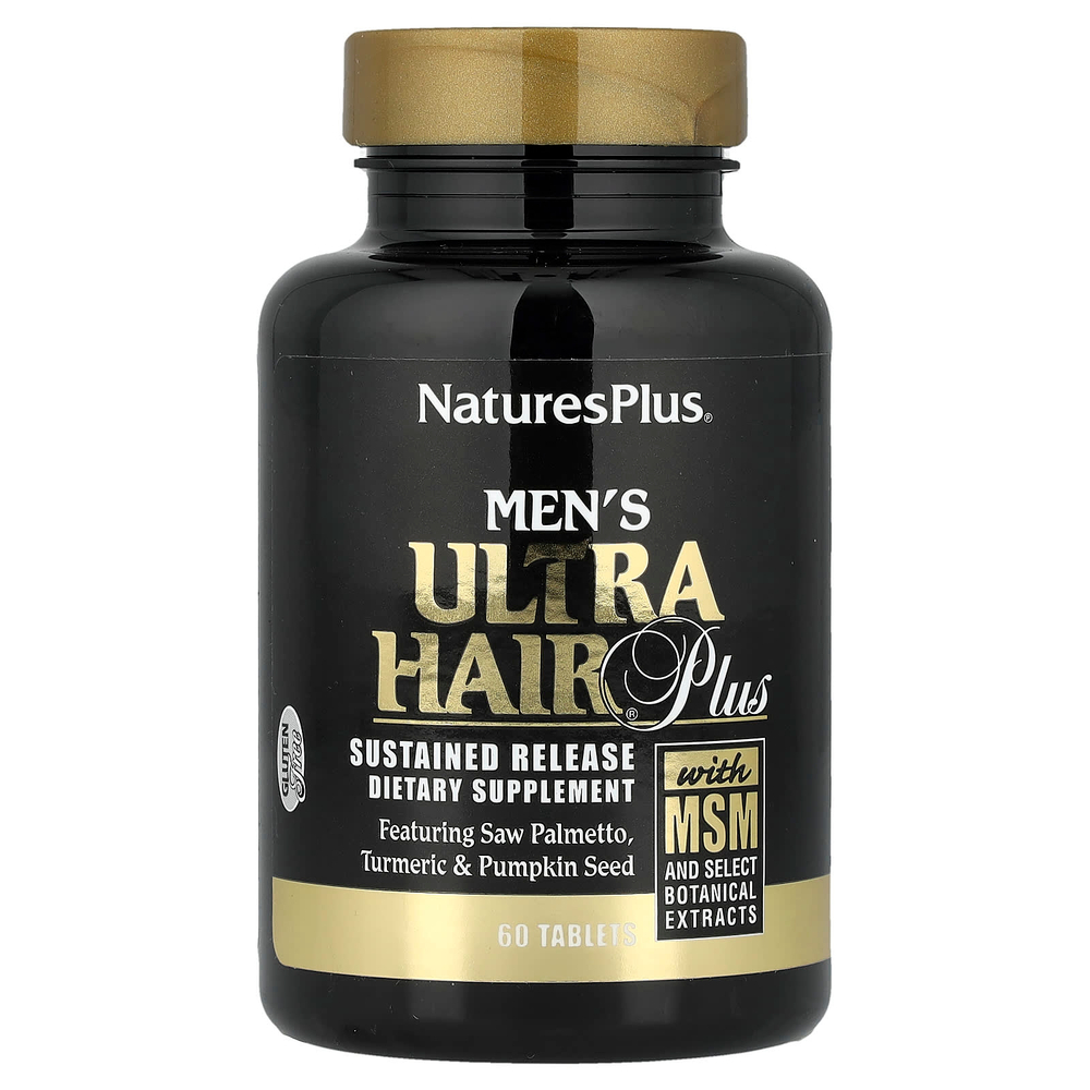 NaturesPlus, Ultra Hair® Plus для мужчин, с МСМ и некоторыми растительными экстрактами, 60 таблеток