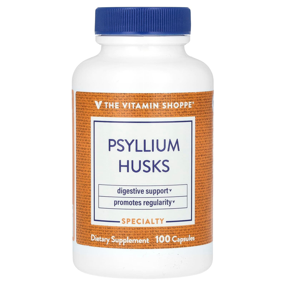The Vitamin Shoppe, Шелуха семян подорожника, 100 капсул (720 мг на капсулу)