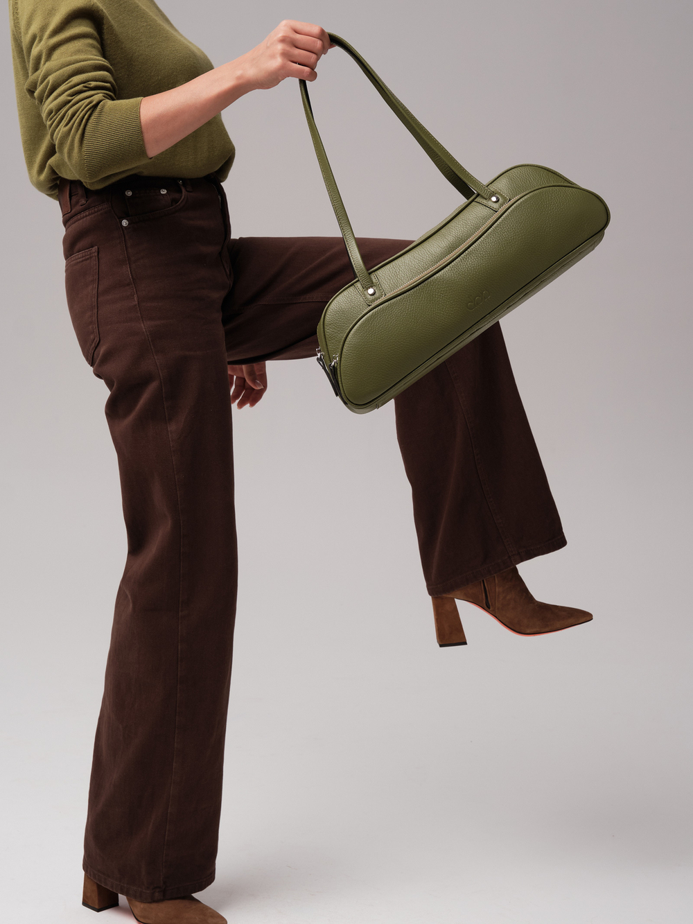 Женская кожаная сумка DBR 31186 зеленая водоросль