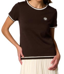 Женская теннисная футболка Roland Garros Heritage Tessa - chocolate