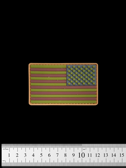 Шеврон Флаг США PVC 5х8,5 см. Мультикам правый