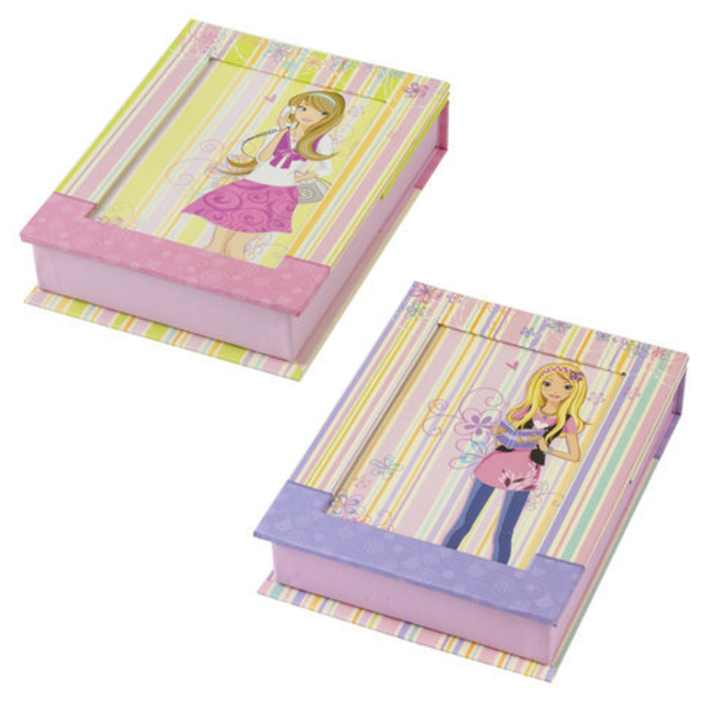 Блокнот МАЛЫЙ ФОРМАТ (120х160 мм) А6, 56 л., твердый переплет, металлический замок, блестки, фоторамка, линия, BRAUBERG, "Девчонка", 123559