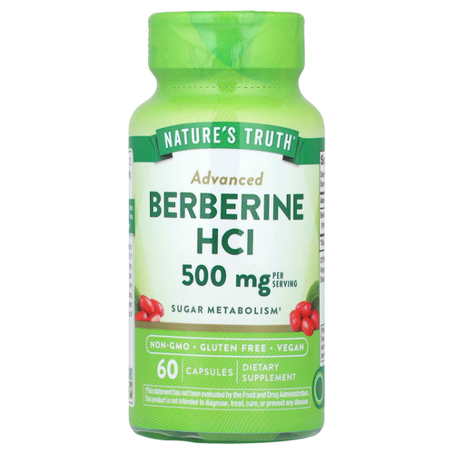 Nature's Truth, берберин гидрохлорид, 60 капсул (250 мг в 1 капсуле)