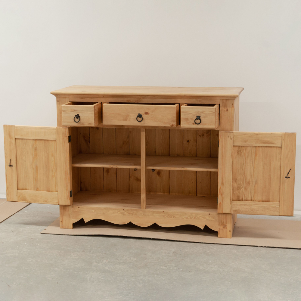 Тумба кухонная Прованс 2 двери 3 ящика из массива сосны (нижняя часть буфета)