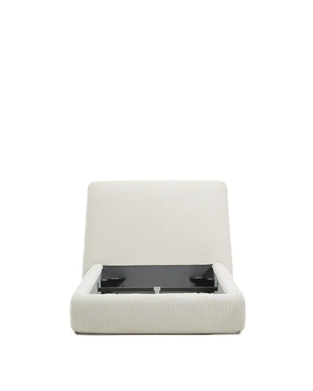 Кровать Martina со съемным чехлом из шенилла цвета экрю 90 x 200