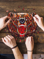 Сказочный медведь Chapa - Деревянный пазл, детали разной формы, голова медведя