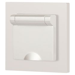 Розетка Intro Accent 6-203-06 2P+E Schuko с крышкой, 16А-250В, IP20, СУ, AL/CU, перламутр