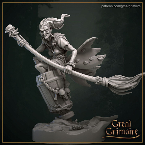 Карга в ступе Ведьма Монстр Существо миниатюра для dnd, днд, pathfinder, фентези, Настольная игра, НРИ, Варгейм, РПГ