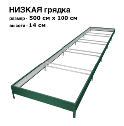 Оцинкованная грядка 500см x 100см высота 14см с полимерным покрытием RAL 6005 зелёный мох | АЙГРЯДКИ!