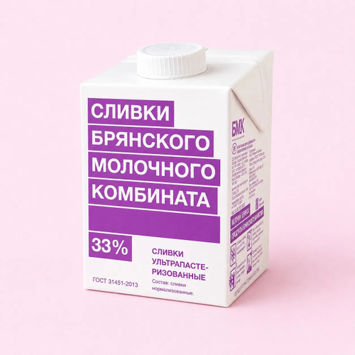 Сливки 33% 500гр ультрапастеризованные БМК
