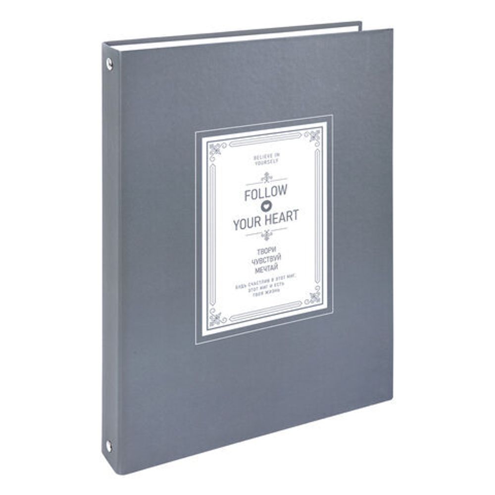 Тетрадь на кольцах БОЛЬШАЯ А4, 215х305 мм, 100 л., твердый картон, клетка, BRAUBERG, "Винтаж", 405410