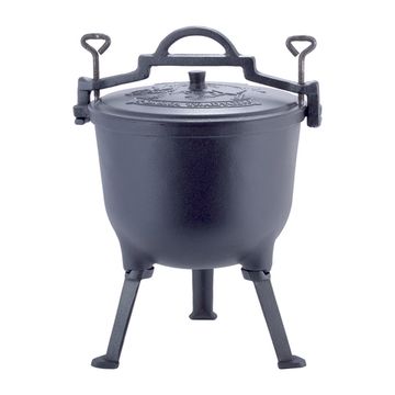 Котелок чугунный 15 л. на ножках Kamille KM-4808M с мраморным антипригарным покрытием