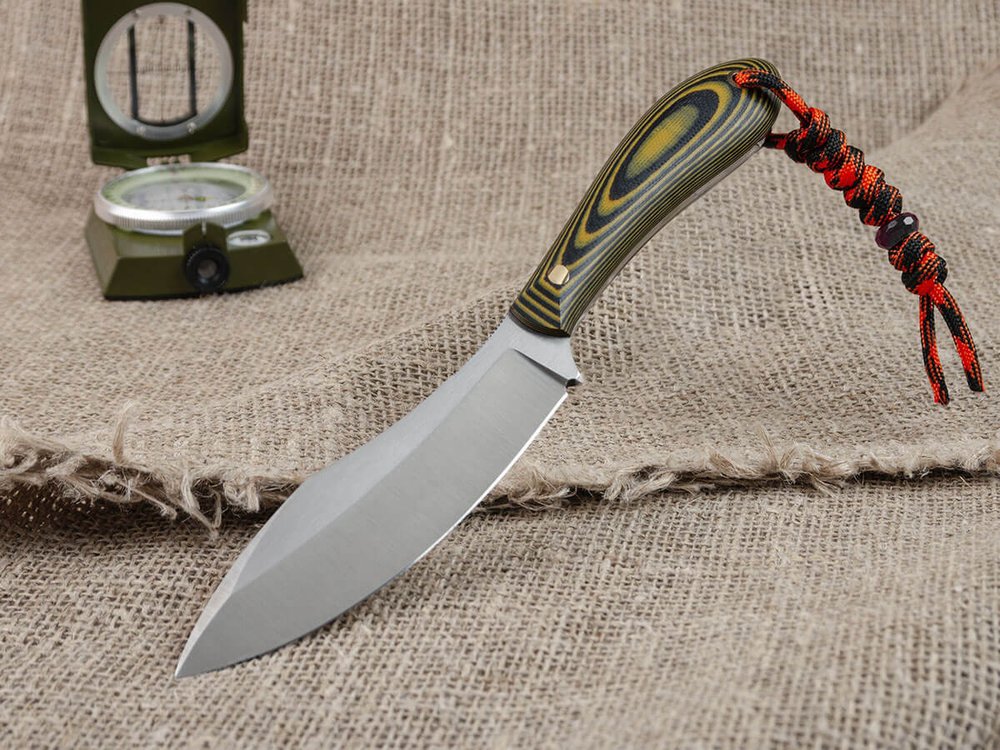 Нож для бушкрафта "Канадец", сталь VG-10/Elmax, рукоять G10 (жёлтая)