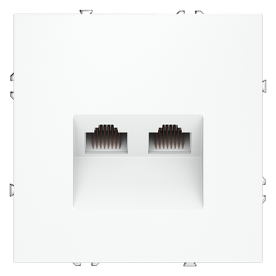 Розетка компьютерная встраиваемая VOLTUM S70 двойная RJ45+RJ45 кат.6, (белый матовый)