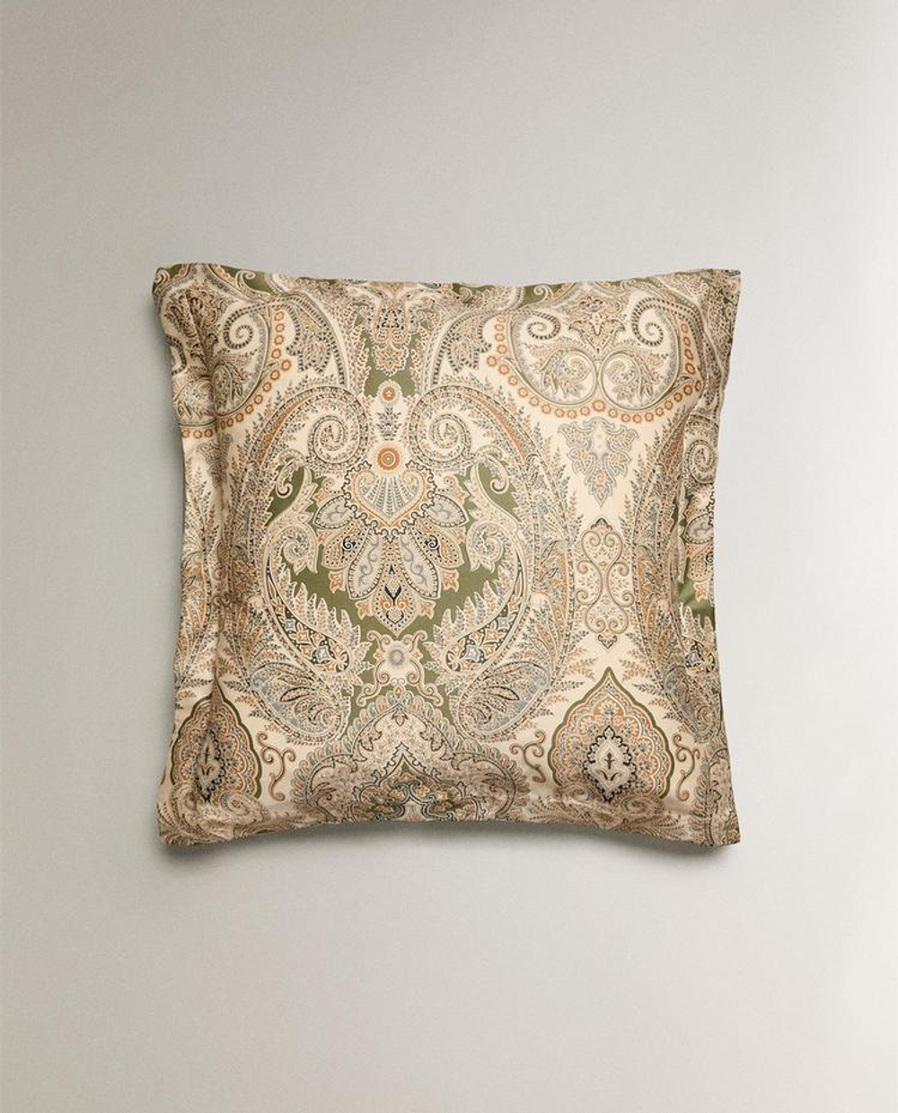 ZARA HOME НАВОЛОЧКА ИЗ ХЛОПКА-САТИНА С УЗОРОМ ПЕЙСЛИ (300 НИТЕЙ), ЗЕЛЕНЫЙ