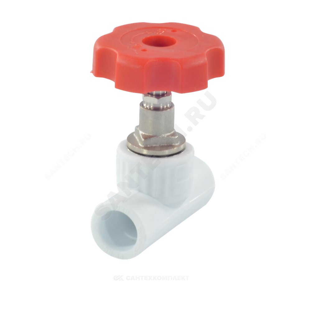 Клапан (вентиль) PP-R запорный белый Дн 20х90гр внутренняя пайка VALFEX 10146020