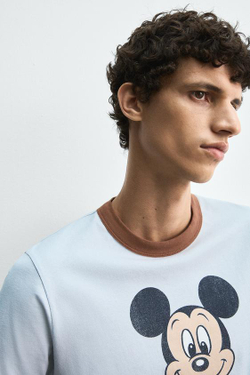 ZARA HARRY LAMBERT X DISNEY ФУТБОЛКА MICKEY MOUSE, НЕБЕСНО-ГОЛУБОЙ